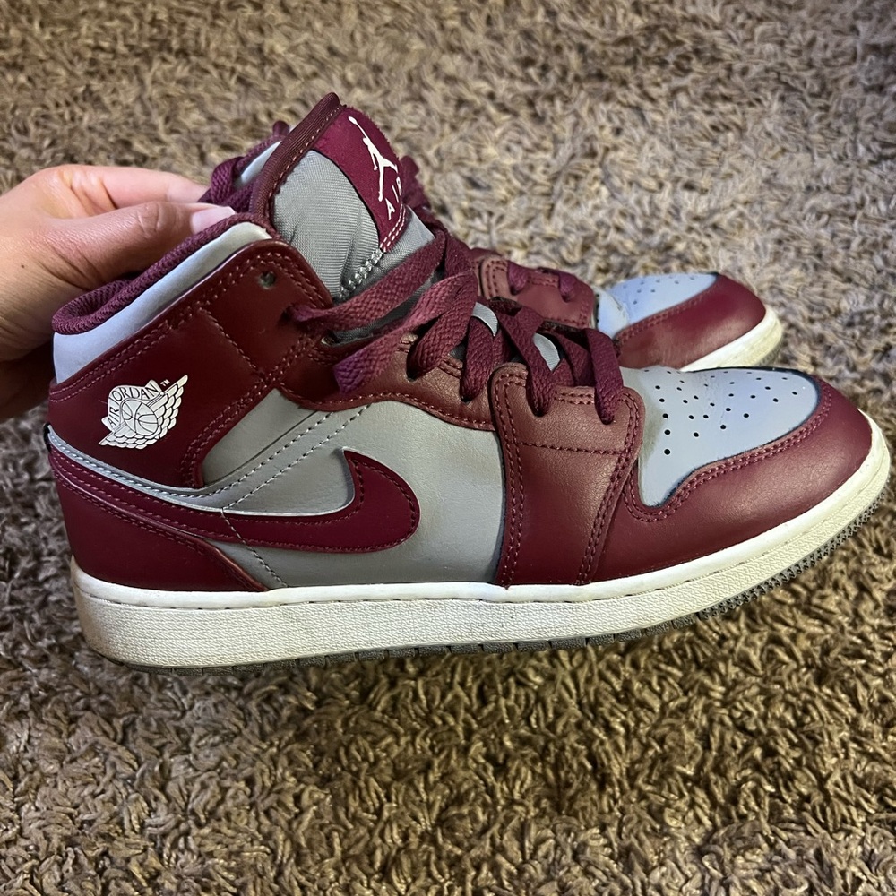 Nike Maroon and Gray High-Top Sneakers